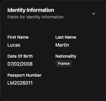 Student profile Identity Information section.